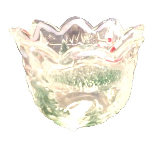 Mikasa Holiday Landscape Christmas Votive Candle Holder 3" SA610/594 NOS Candy - Picture 2 of 13